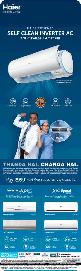 Haier — self-clean inverter AC
